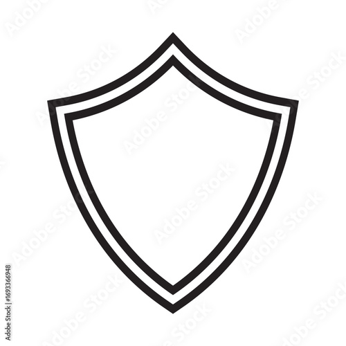 shield outline icon symbolizing security, safety, and protection. ideal for logos, branding, digital design, and trust concepts