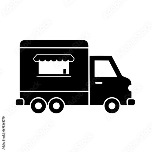 food truck with service window representing mobile street food business or catering van.