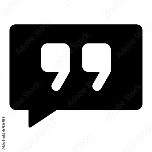 speech bubble with quote icon