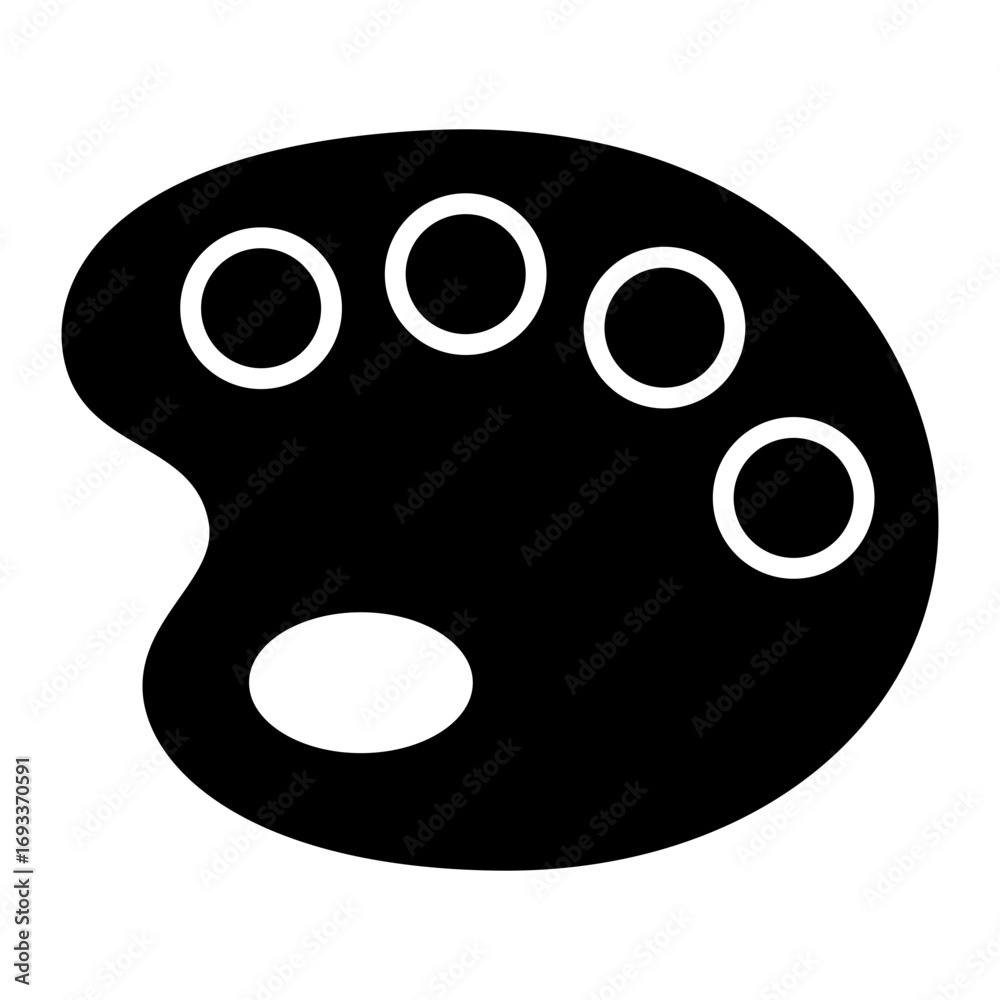 Fototapeta premium Paint palette glyph solid icon