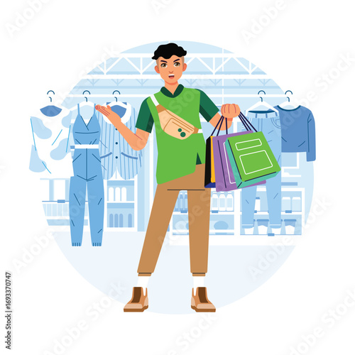 Young Men Shopping