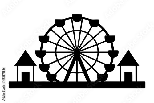 Ferris wheel amusement park ride icon transparent background