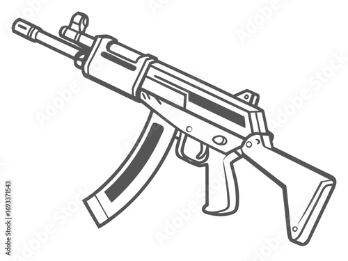 Professional high-quality isolated ak-47 assault rifle graphic