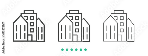 Building icon. Thin line icon vector