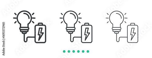 Energy source icon. Thin line icon vector