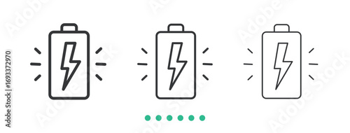 Battery icon. Thin line icon vector