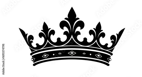 Download this elegant black vector crown PNG for free, ideal for logos, emblems, and royal designs.  Perfect for adding a majestic touch to your projects, this high-quality image is easily scalable