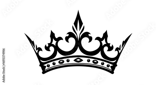 A detailed vector illustration showcases a regal crown design, perfect for royalty, emblems, or decorative elements, offering a classic and elegant aesthetic for various creative projects.