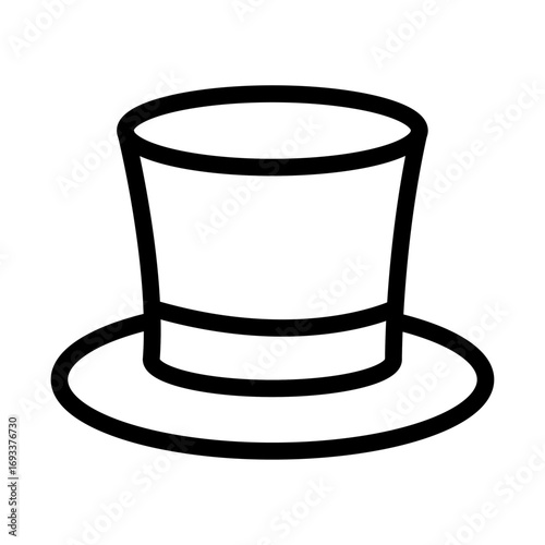 Top Hat Line Icon of Fashion Apparel Icon Set