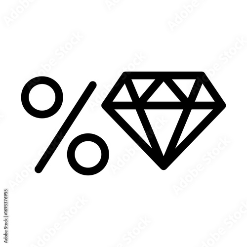 Diamond Discount Diamond Sal Line Icon of Jewelry Icon Set