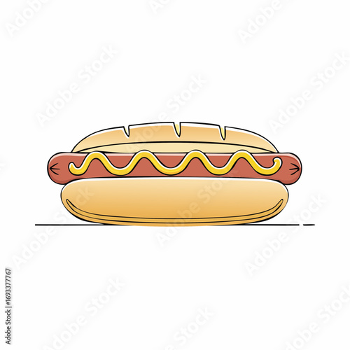 Delicious Hot Dog Illustration A Simple Vector Design