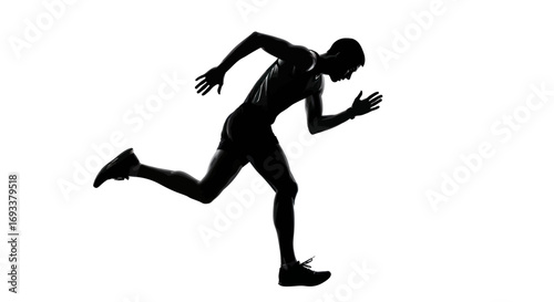 Dynamic monochrome image capturing the essence of speed and athleticism with a runner