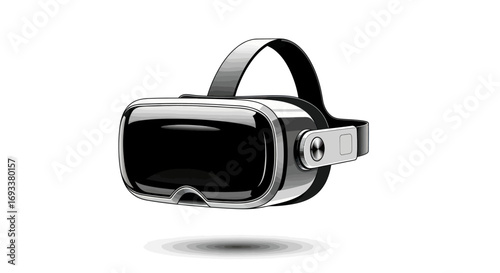 Sleek virtual reality headset with immersive display and comfortable ergonomic design