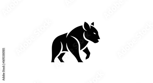 Stylized bear logo concept in minimalist black silhouette offering a strong brand emblem