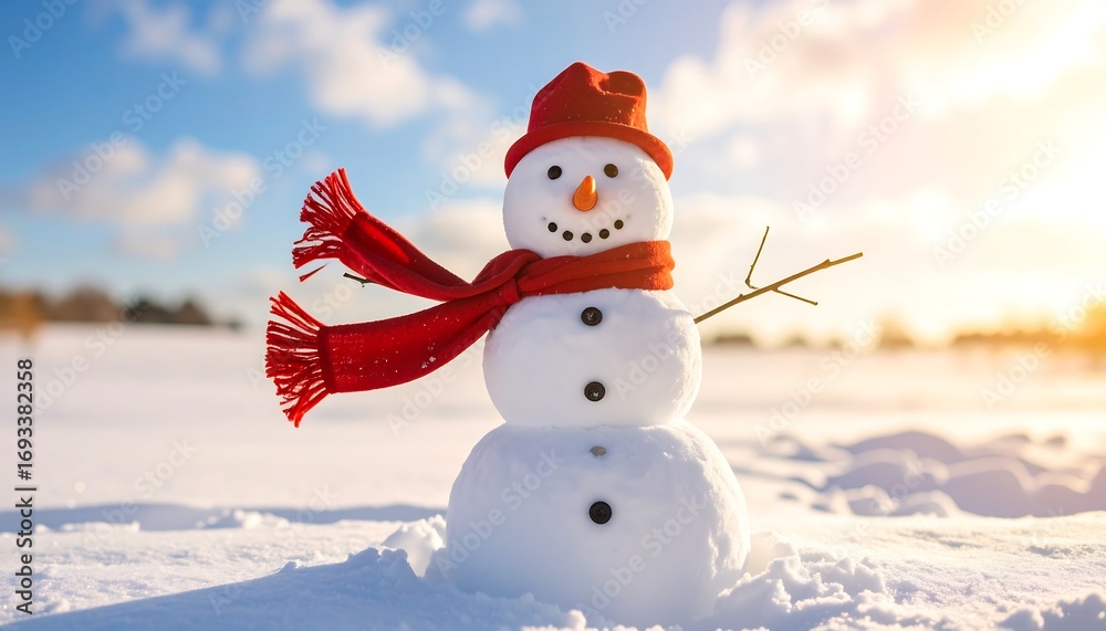 Fototapeta premium Frosty friend in winter wonderland