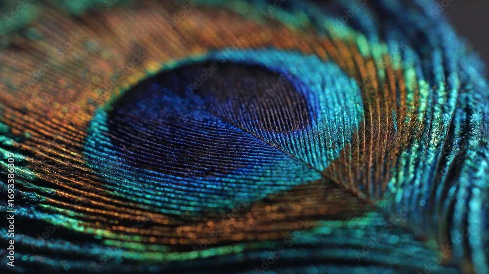 Obraz premium Peacock feather close up