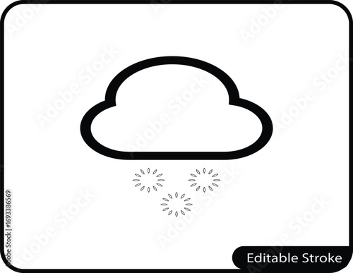 A modern, simple vector icon representing a light snowfall or flurry. Ideal for weather apps, digital interfaces, and seasonal climate-related content.
