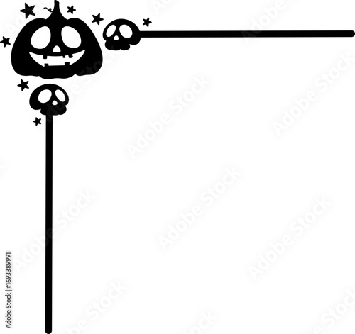Halloween Pumpkin Ghost Corner border Decoration 
