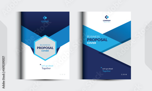 Wallpaper Mural Blue Proposal cover Design Template concepts are adept for corporate Business	 Torontodigital.ca