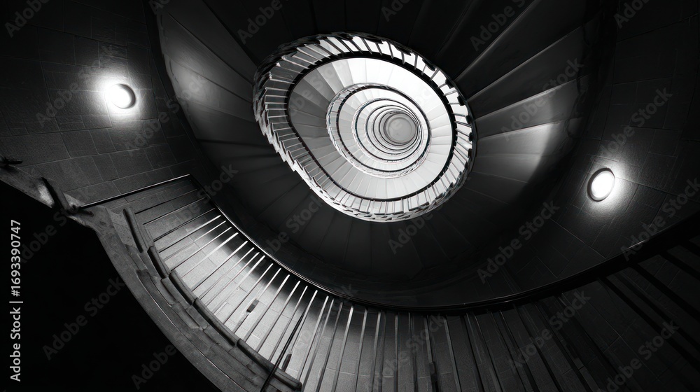 Fototapeta premium Spiral staircase perspective