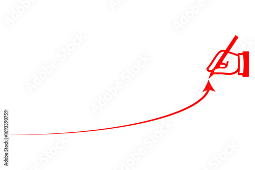 Red arrow up - Red arrow for business graph
