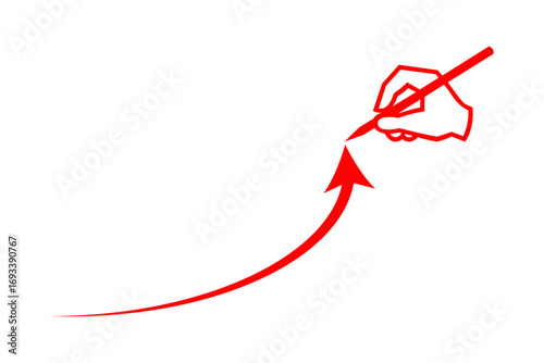 Red arrow up - Red arrow for business graph
