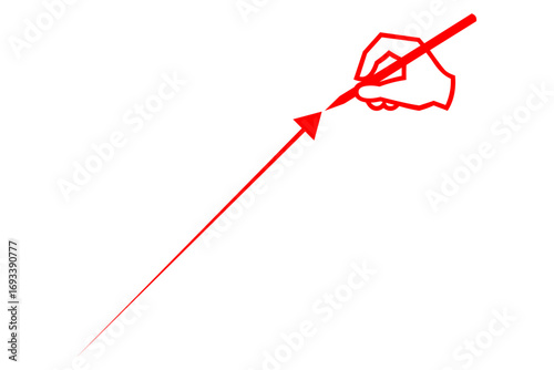 Red arrow up - Red arrow for business graph
