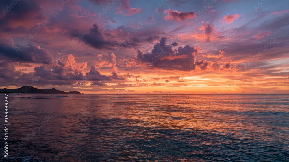 Obraz premium Sunset over ocean