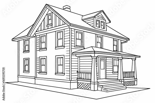 House and nature model  black vector