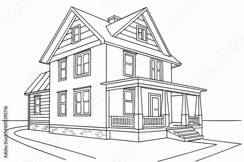 House and nature model  black vector