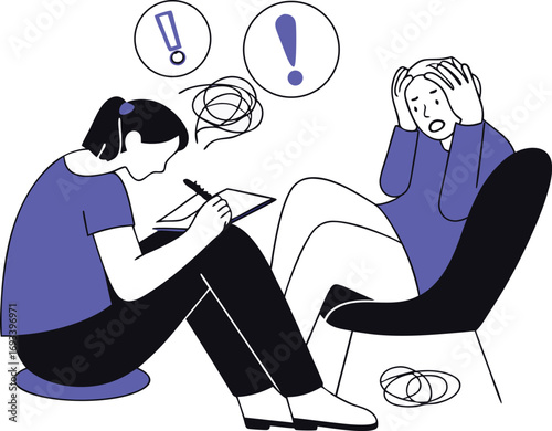 Therapy session vector illustration scalableeps icon for mental health and support white background