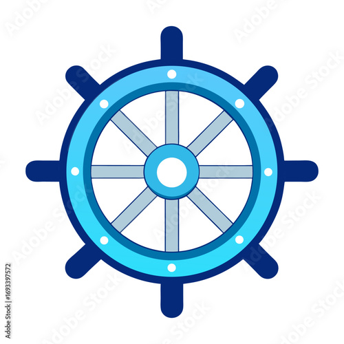 Flat a marine wheel vector illustration design