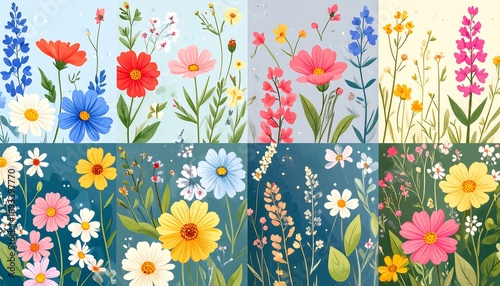 Fototapeta Naklejka Na Ścianę i Meble -  Floral border design collection