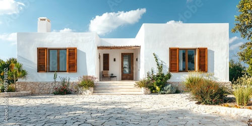 Fototapeta Naklejka Na Ścianę i Meble -  white house with blue sky