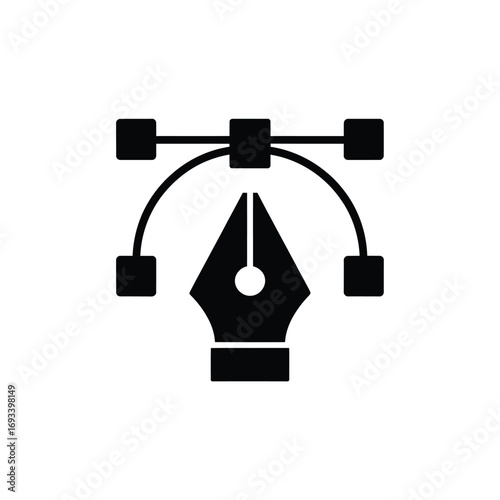 Vector pen tool icon representing graphic design and illustration