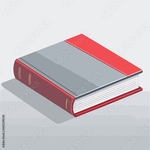 Hardcover Book Illustration Red and Gray Design