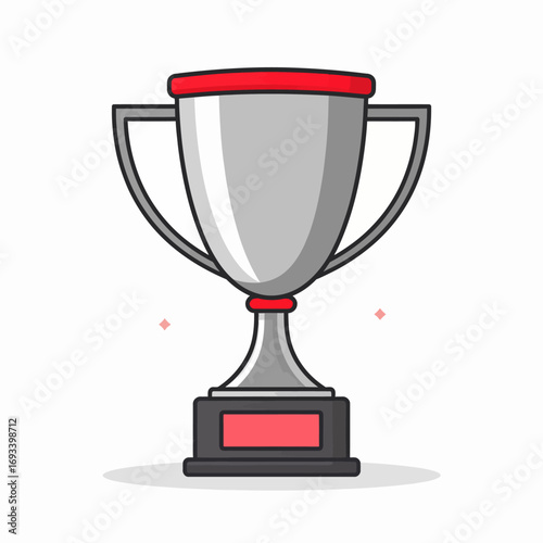 Silver Trophy Icon Illustrative Vector Design of a Winning Award Symbol