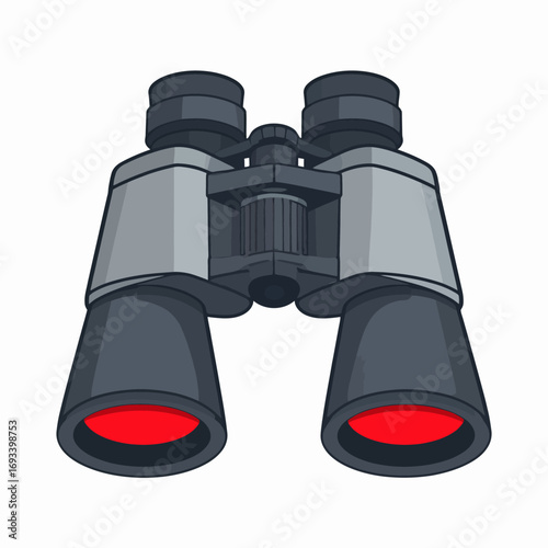 A modern illustration of powerful optical binoculars, ideal for adventurers, nature enthusiasts, and anyone seeking to magnify their perspective