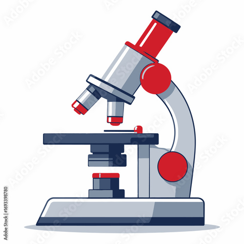 Vector Microscope Illustration for Scientific Research and Medical Analysis