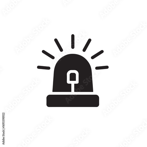 alarm siren icon, silhouette vector illustration