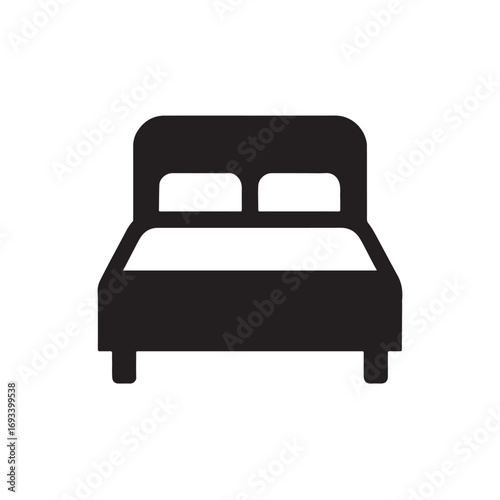 bed of bedroom silhouette vector illustration
