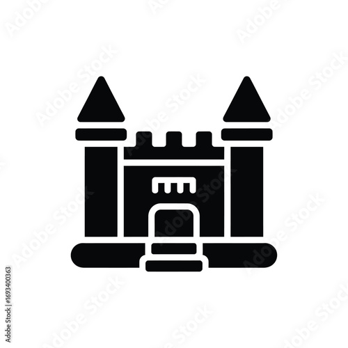 Black silhouette icon of a bouncy castle