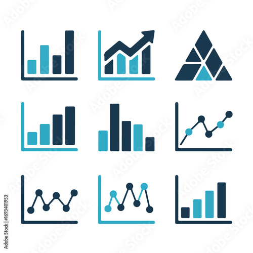 Collection of business charts and graphs