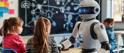 AI Robot Teacher in Classroom