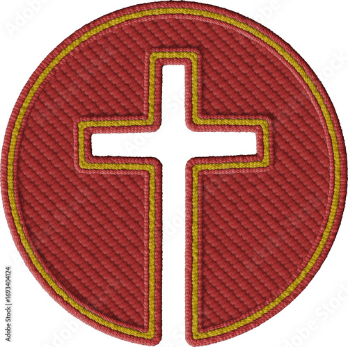 Colorful Christian Cross Patch Design
