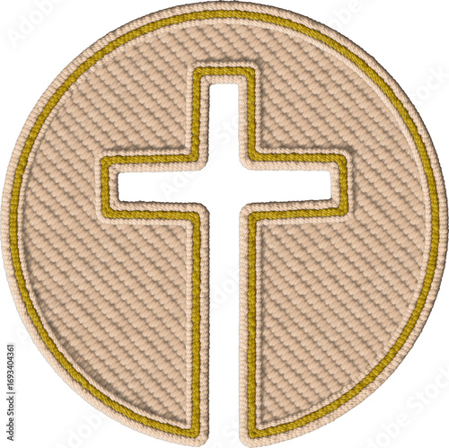 Colorful Christian Cross Patch Design
