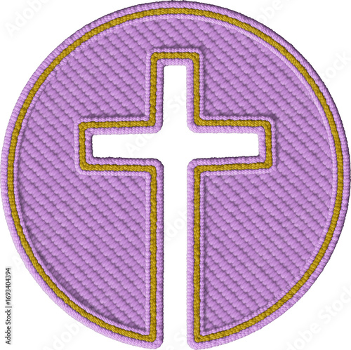 Colorful Christian Cross Patch Design