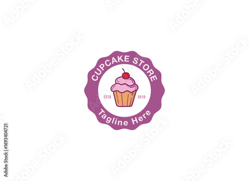 simple cupcake logo vector graphic for any business.. Cupcake logo for shop and bakery