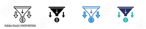 Sales Funnel  Icon Set Multiple Style Collection