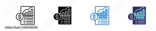 Sales Report  Icon Set Multiple Style Collection